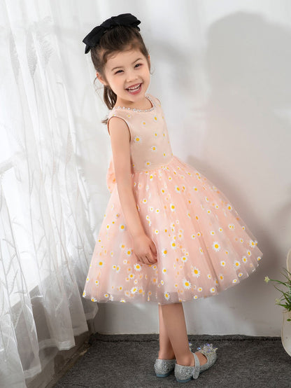 NumberSea - Kids Little Daisy Flower Girls' Princess Cute Dresses Children's Occasion Wear Party Dresses Birthday Dress