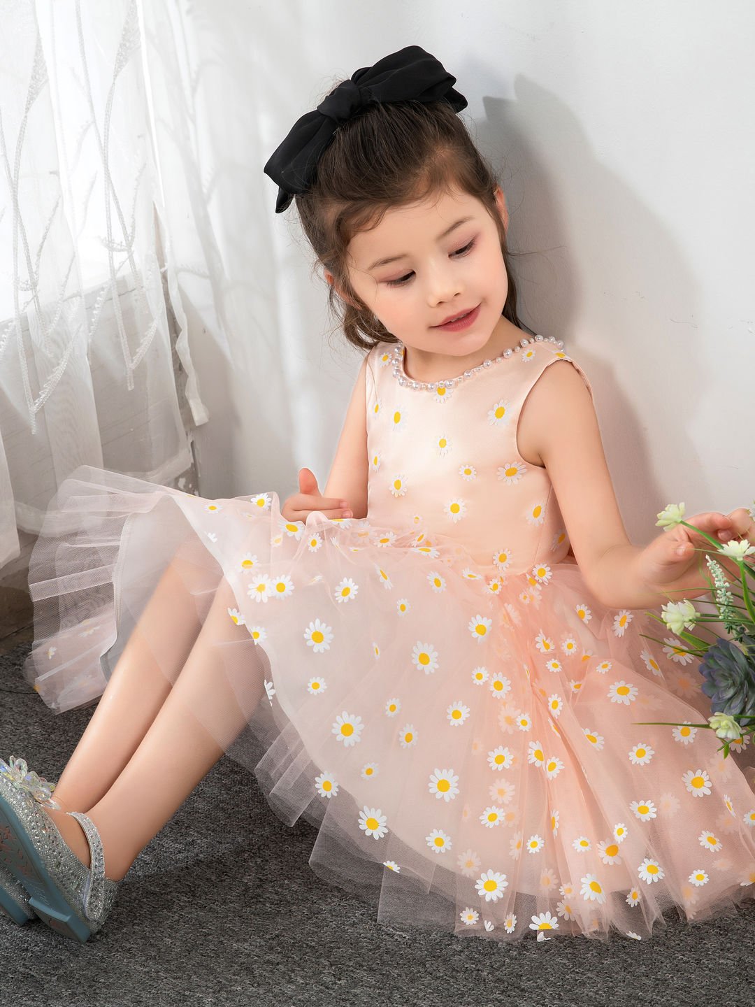 NumberSea - Kids Little Daisy Flower Girls' Princess Cute Dresses Children's Occasion Wear Party Dresses Birthday Dress