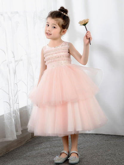 NumberSea - Kids Princess Cute Dresses Birthday Dress Children's Occasion Wear Party Dresses Girls Flower Dresses