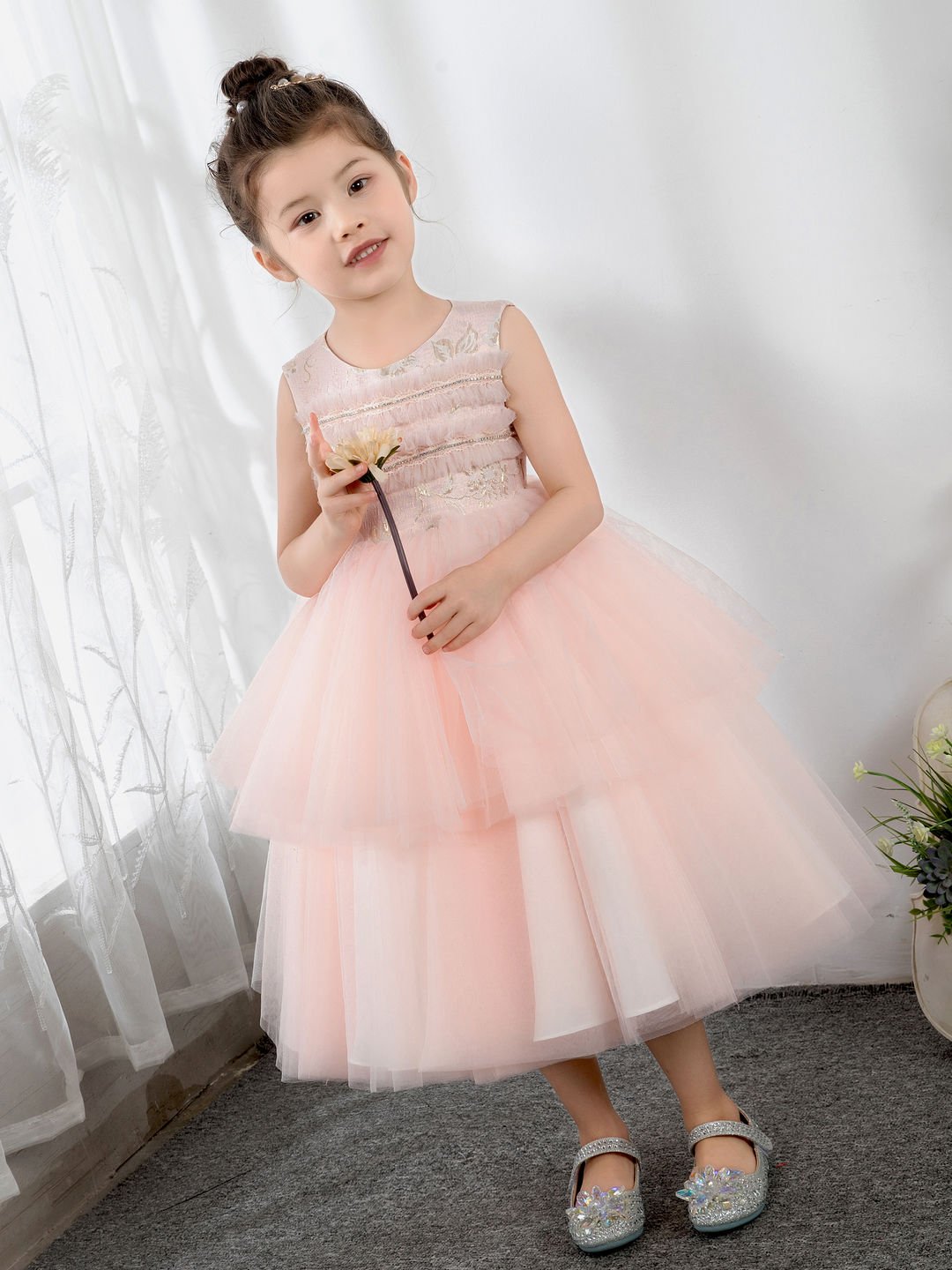 NumberSea - Kids Princess Cute Dresses Birthday Dress Children's Occasion Wear Party Dresses Girls Flower Dresses