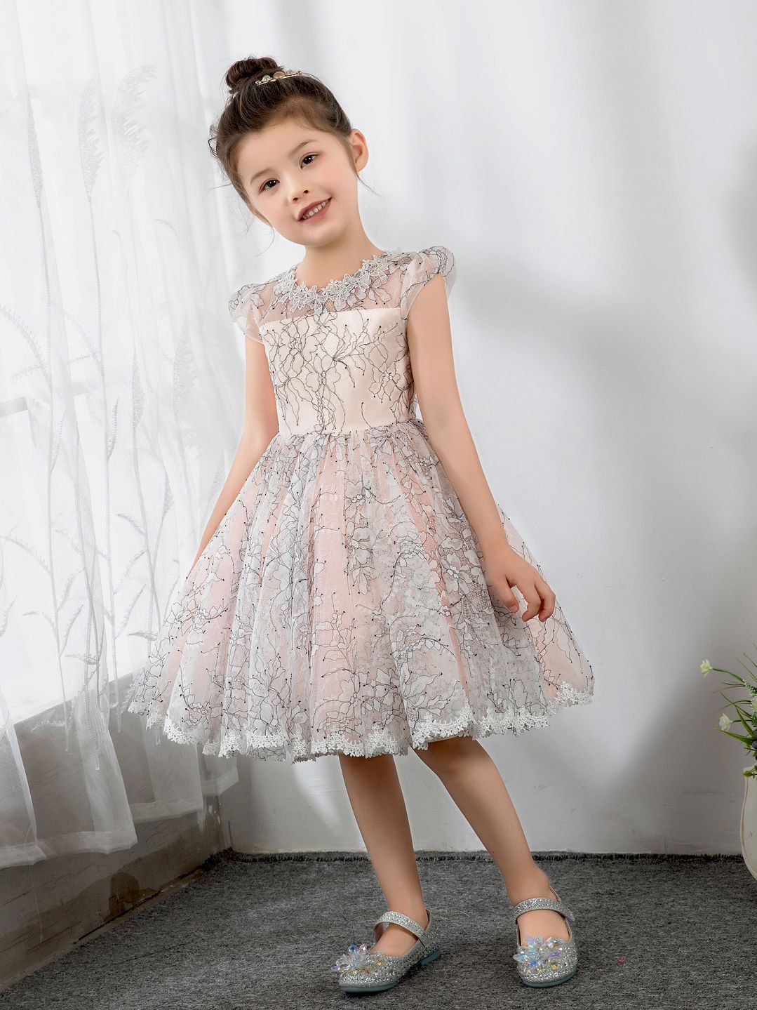 NumberSea - Lace Kids Princess Cute Dresses Birthday Dress Children's Occasion Wear Party Dresses Girls Flower Dresses