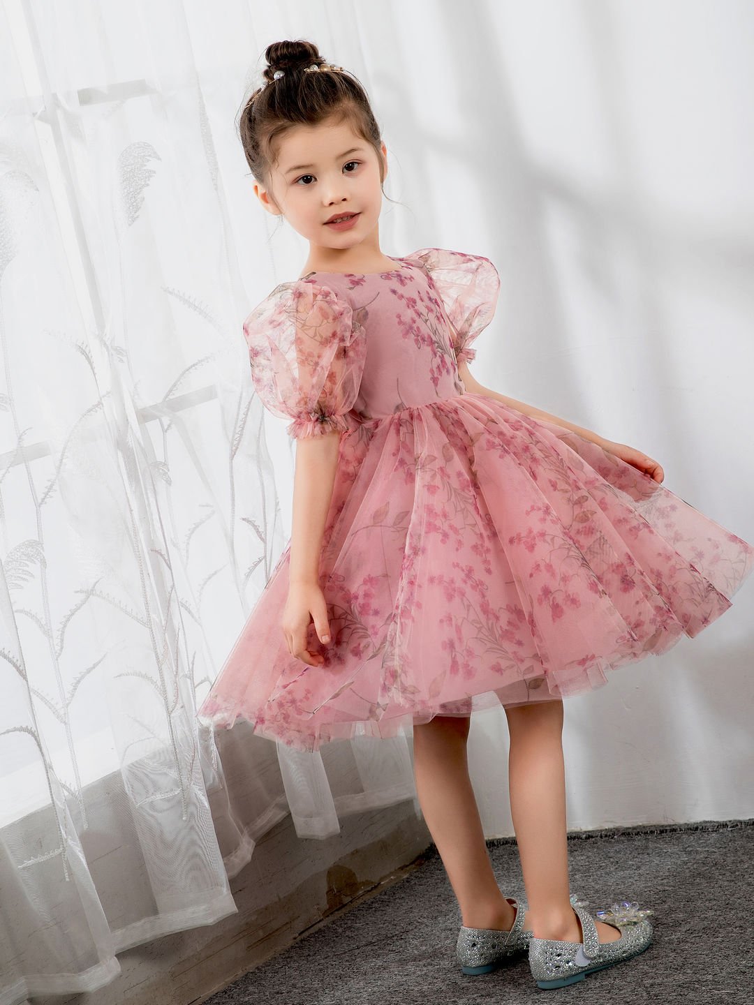 NumberSea - Kids Princess Cute Dresses Short Sleeves Birthday Dress Children's Occasion Wear Party Dresses Flower Girl Dresses