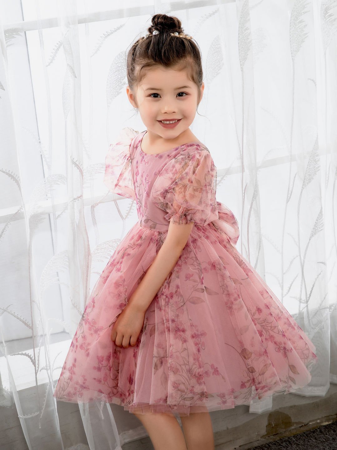 NumberSea - Kids Princess Cute Dresses Short Sleeves Birthday Dress Children's Occasion Wear Party Dresses Flower Girl Dresses