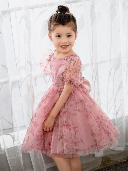 NumberSea - Kids Princess Cute Dresses Short Sleeves Birthday Dress Children's Occasion Wear Party Dresses Flower Girl Dresses