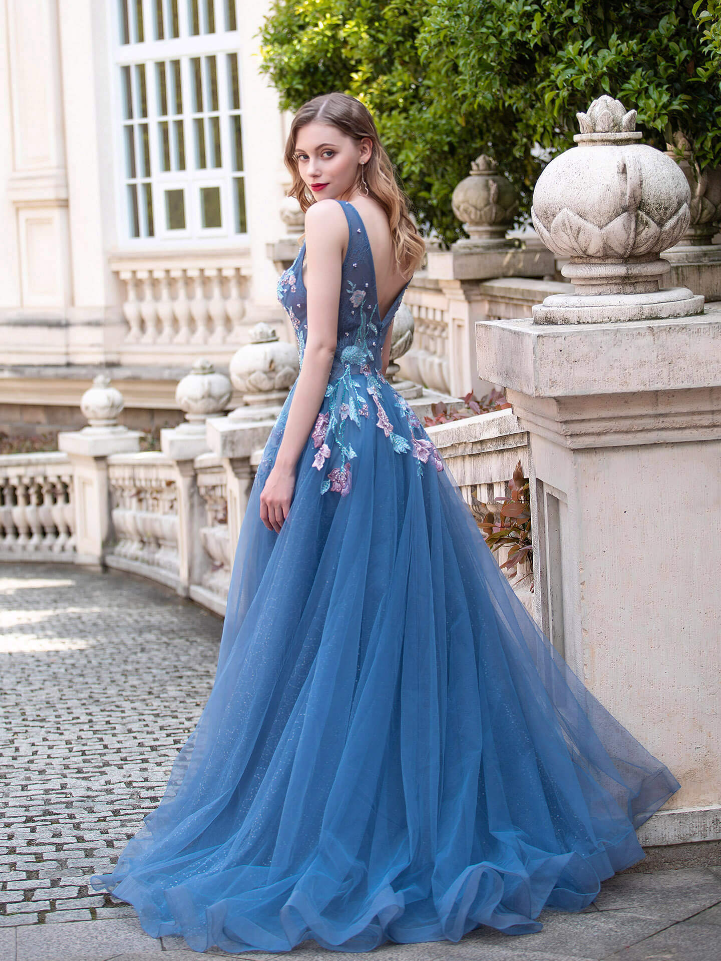 Numbersea A-line Fashion Formal Evening Dresses Strap Sleeveless Floor Length