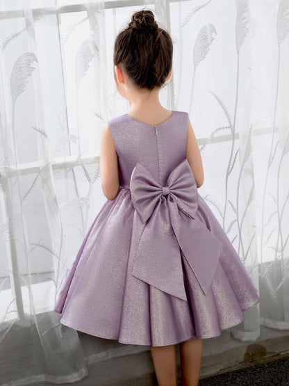 NumberSea - Satin Kids Dresses Girls Princess Cute Dresses Sleeveless Birthday Dress Children's Occasion Wear Party Dresses