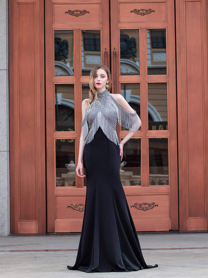 Numbersea Mermaid Luxurious Fashion Formal Evening Dresses Sleeveless Floor Length