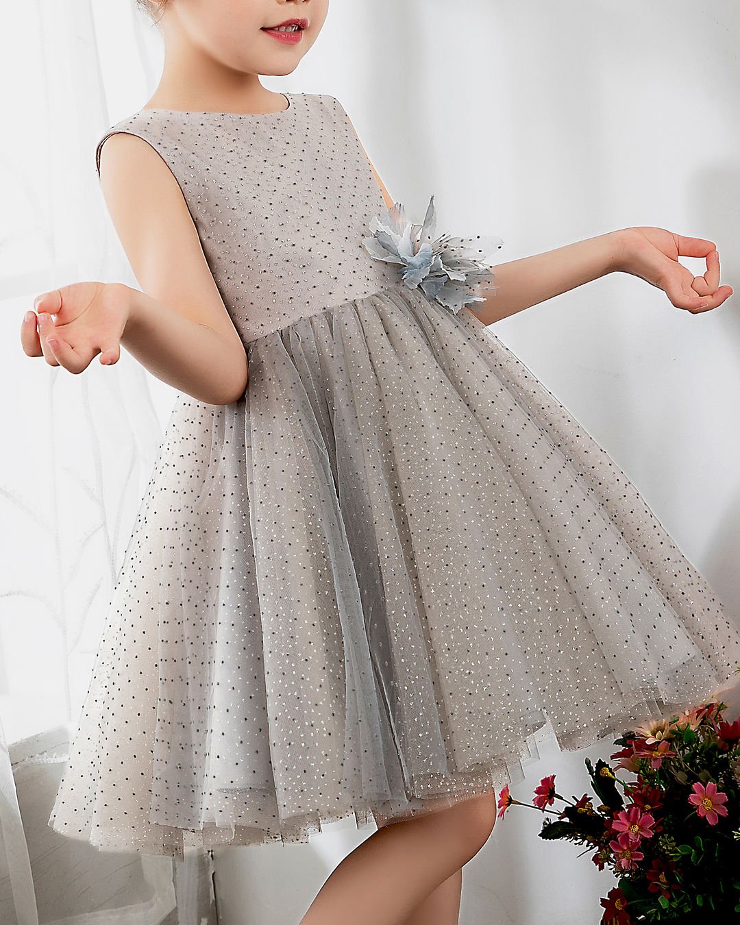 NumberSea - Numbersea Tulle Kids Dresses Girls Princess Cute Dresses Sleeveless Birthday Dress Children's Occasion Wear Party Dresses