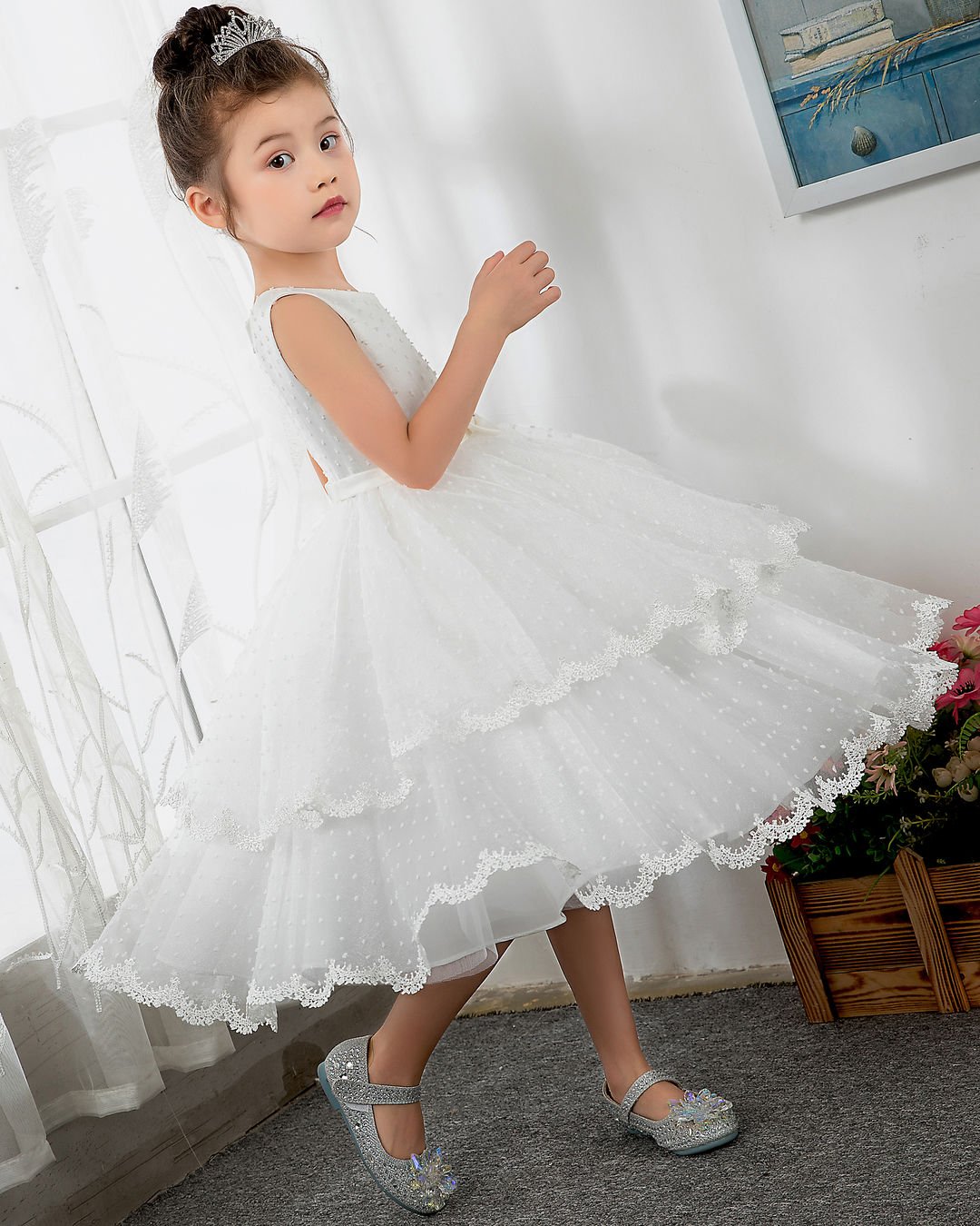 NumberSea - Flower Girl Dresses Girls Princess Cute Dresses Sleeveless Birthday Dress Party Dresses Kids Dresses Boutique