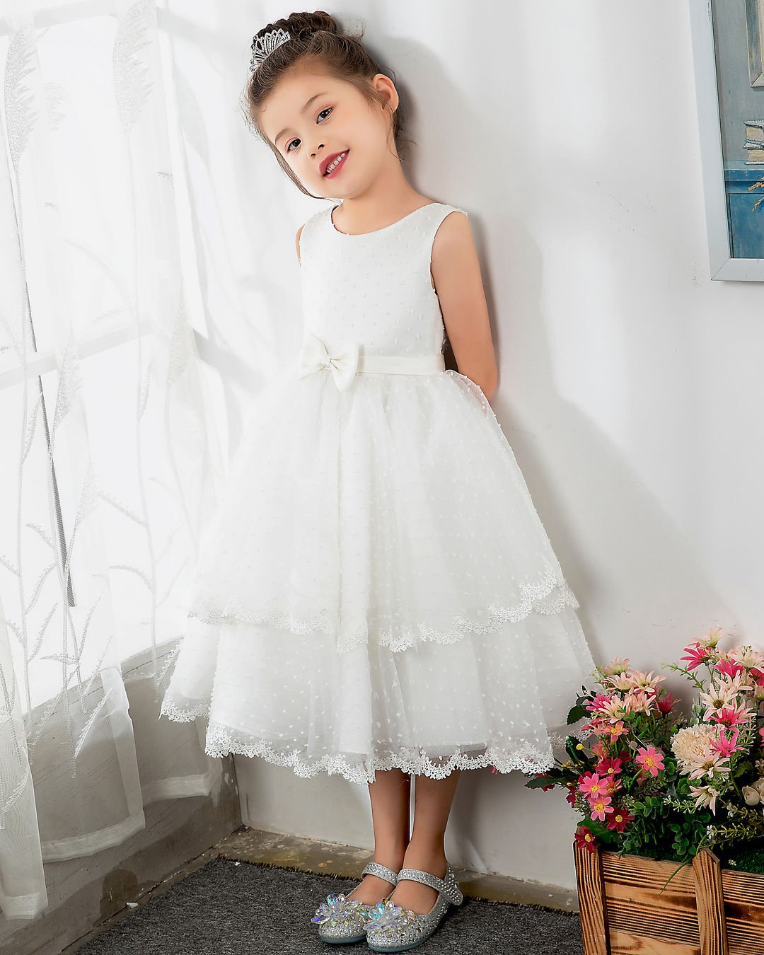 NumberSea - Flower Girl Dresses Girls Princess Cute Dresses Sleeveless Birthday Dress Party Dresses Kids Dresses Boutique