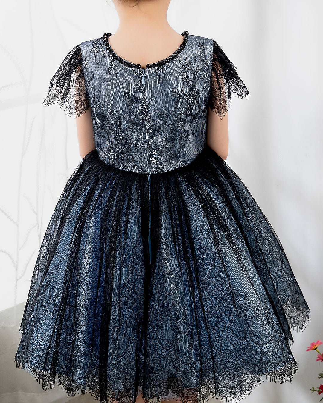 NumberSea - Dark Navy Lace Girls Princess Cute Dresses Birthday Dress Party Dresses Kids Dresses Boutique