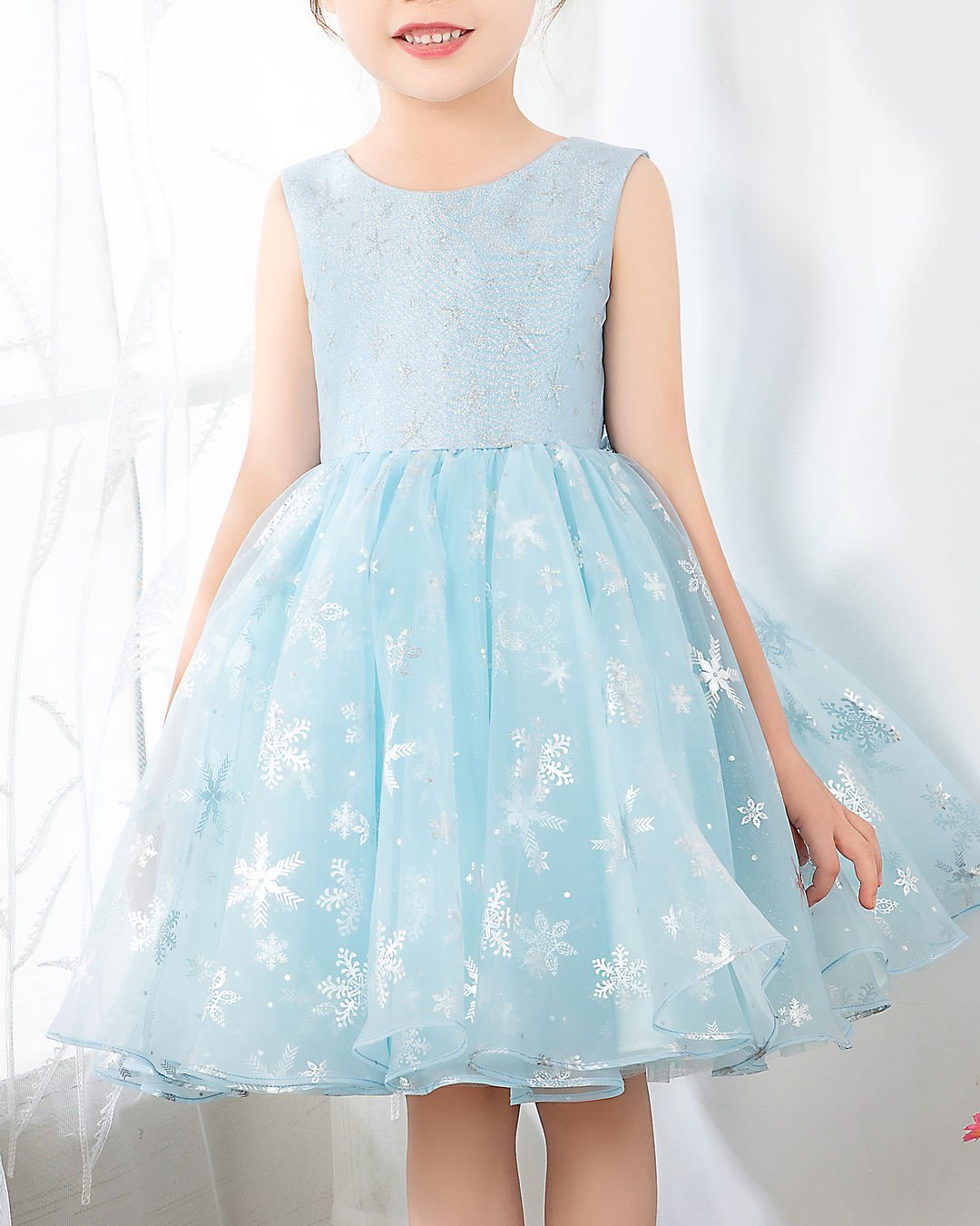 NumberSea - Light Blue Tulle Girls Princess Cute Dresses Birthday Dress Party Dresses Kids Dresses Boutique