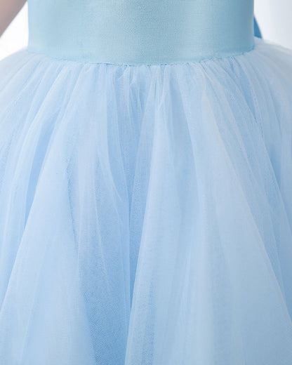 NumberSea - Light Blue Sleeveless Girls Princess Cute Dresses Birthday Dress Party Dresses Kids Dresses