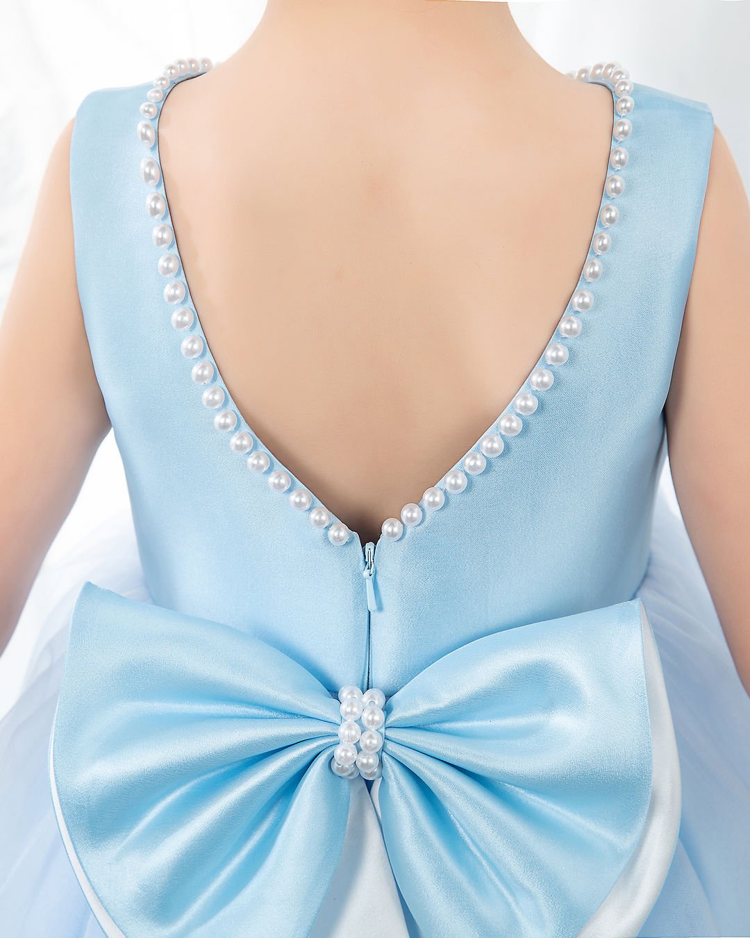 NumberSea - Light Blue Sleeveless Girls Princess Cute Dresses Birthday Dress Party Dresses Kids Dresses