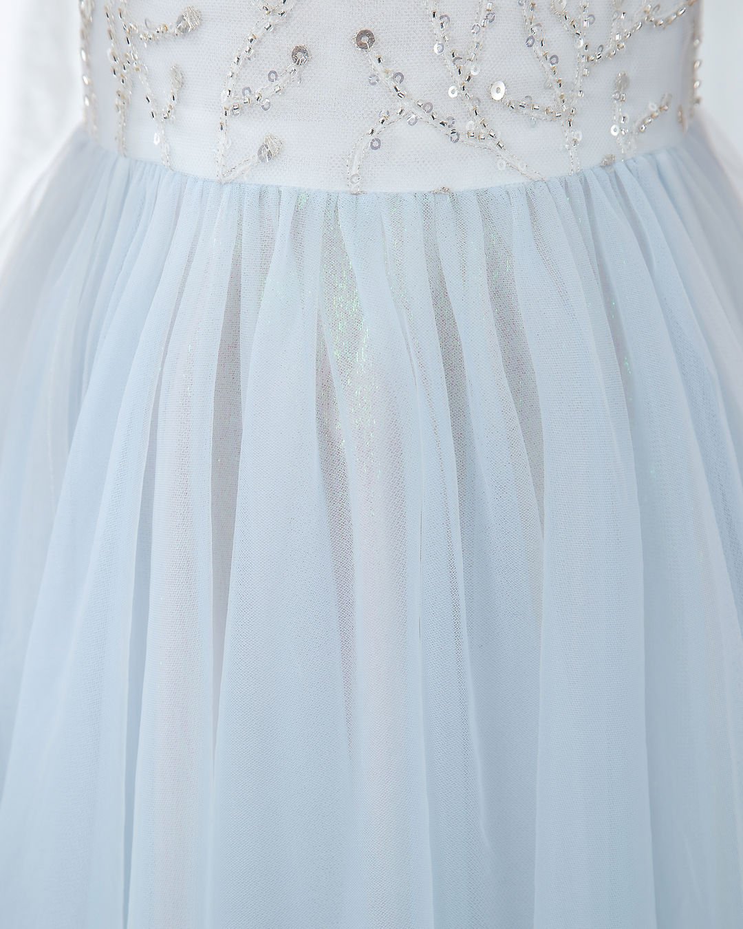 NumberSea - Light Blue Sleeveless Beaded Girls Princess Dresses Birthday Dress Party Dresses Children's Occasion Wear