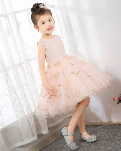 NumberSea - Pink Sleeveless Girls Princess Dresses Birthday Dress Party Dress Children's Occasion Wear