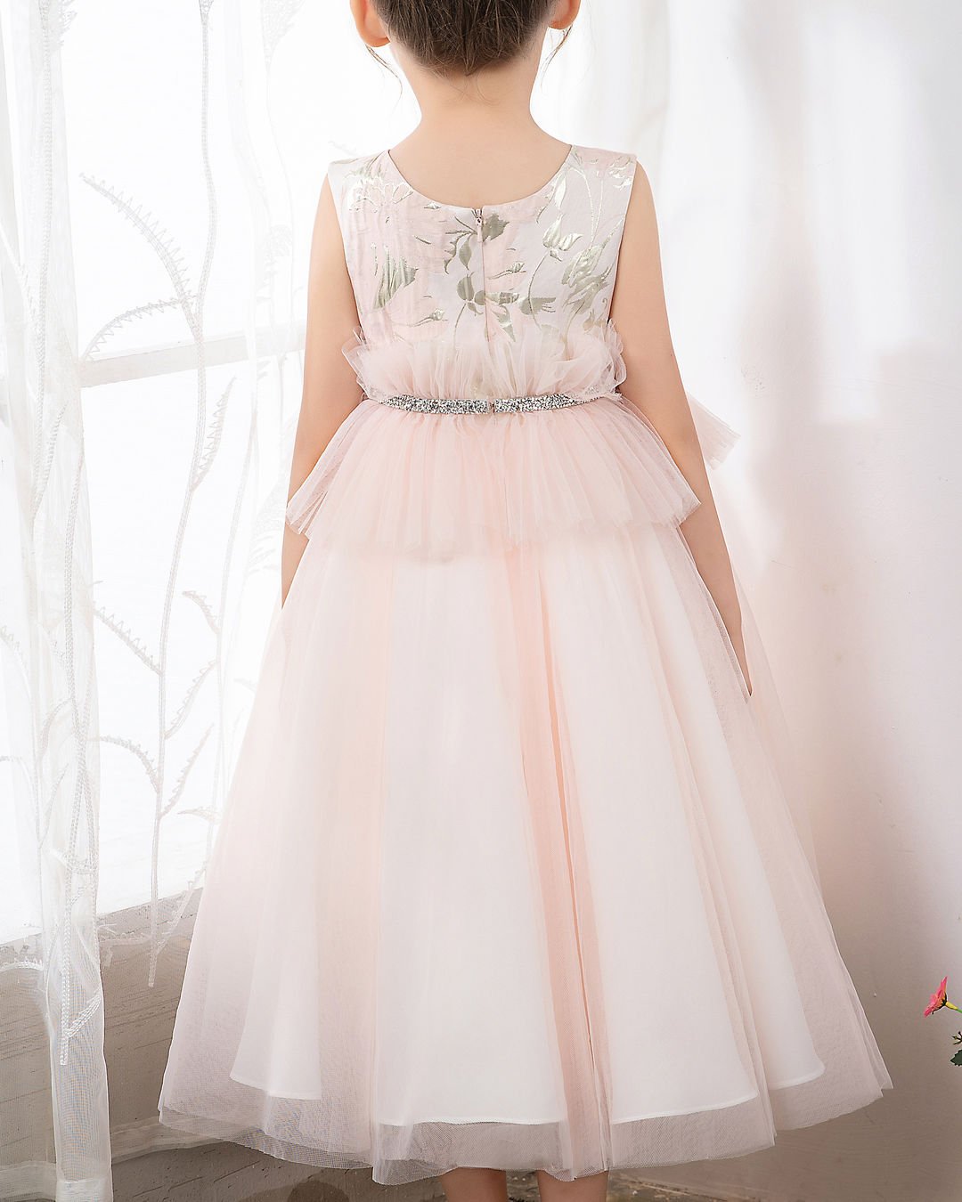 NumberSea - Pink Tulle Sleeveless Girls Princess Dresses Birthday Dress Party Dress Children's Occasion Wear