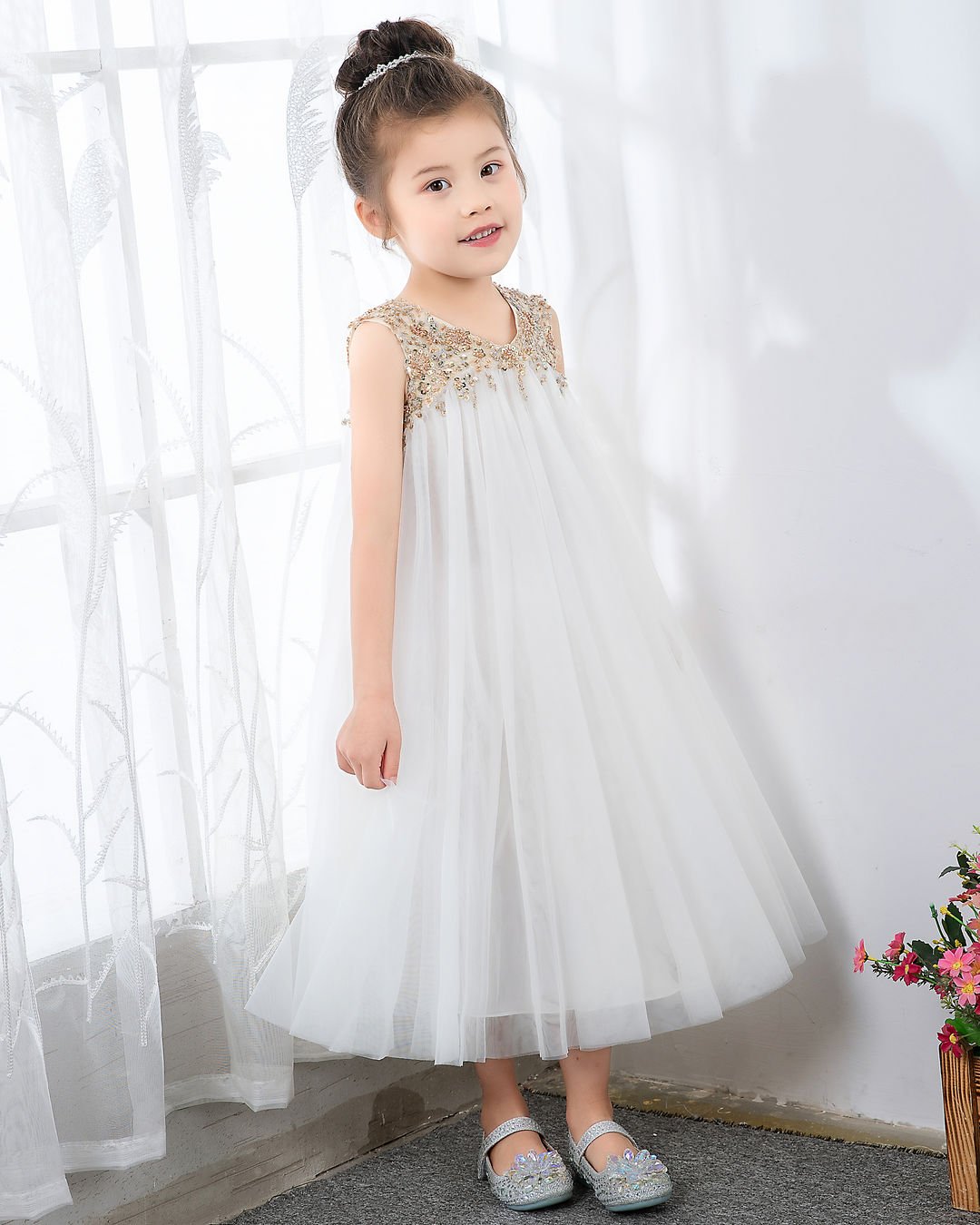 NumberSea - Numbersea Sleeveless Flower Girl Dresses Girls Princess Dresses Children's Occasion Wear Party Dresses Birthday Dresses