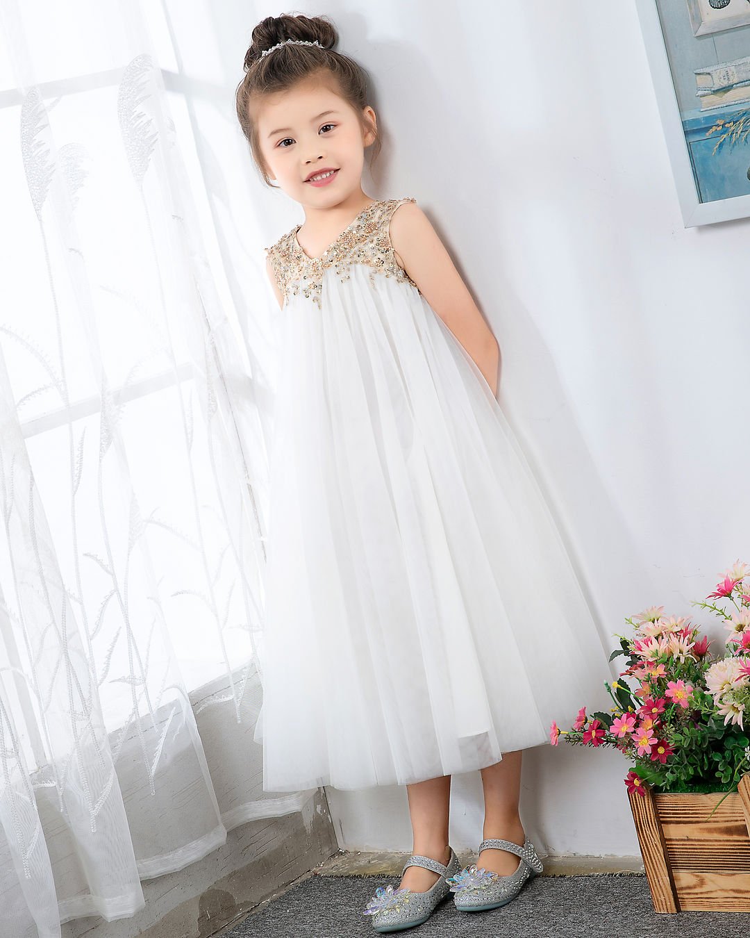 NumberSea - Numbersea Sleeveless Flower Girl Dresses Girls Princess Dresses Children's Occasion Wear Party Dresses Birthday Dresses