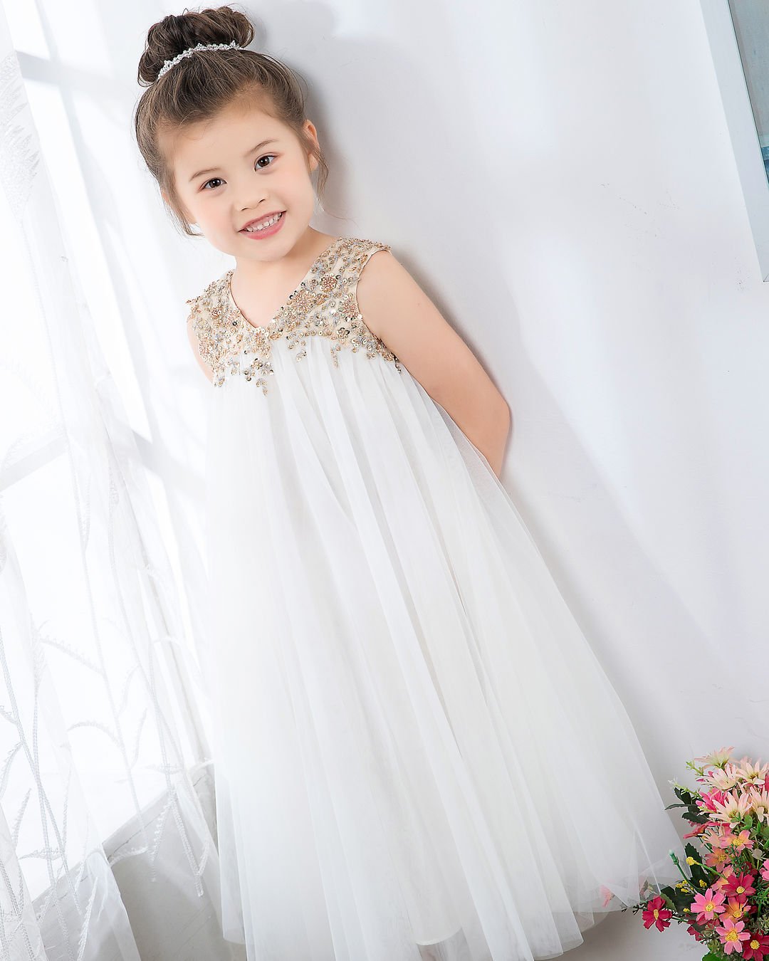 NumberSea - Numbersea Sleeveless Flower Girl Dresses Girls Princess Dresses Children's Occasion Wear Party Dresses Birthday Dresses