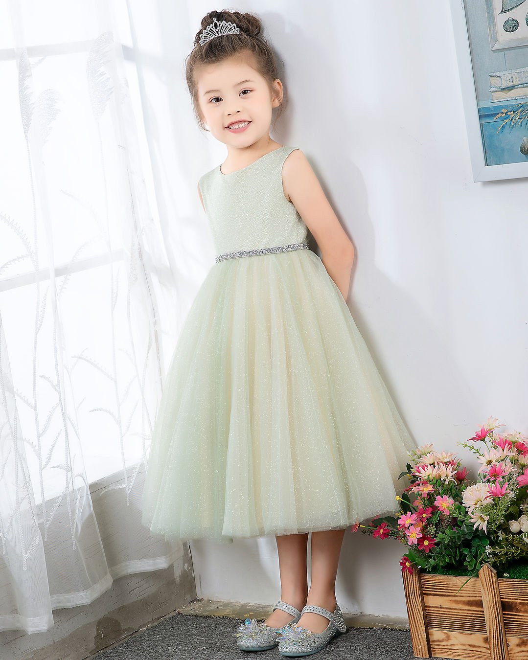 NumberSea - Sleeveless Girls Cute Princess Dresses Children's Occasion Wear Kids Party Dresses Birthday Dresses