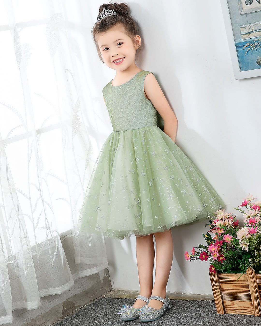 NumberSea - Sleeveless Girls Cute Princess Dresses Kids Party Dresses Birthday Dresses Children's Occasion Wear