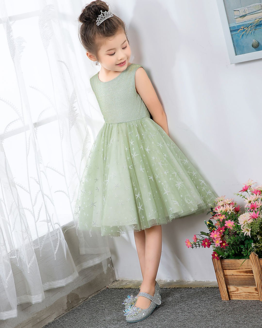 NumberSea - Sleeveless Girls Cute Princess Dresses Kids Party Dresses Birthday Dresses Children's Occasion Wear