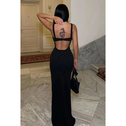 Sexy & Hot Straps V-Neck Sheath Backless Chic Evening Party Prom Dress