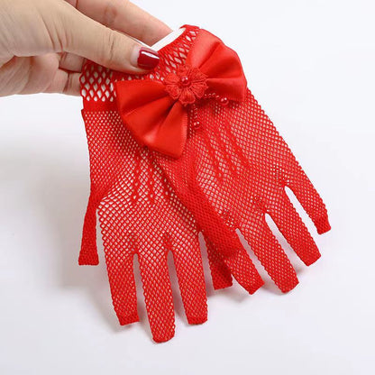 Flower Girl Bow Gloves