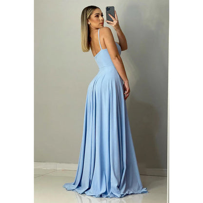 Spaghetti Straps Sweetheart Long Bridesmaid Dress Formal Gown