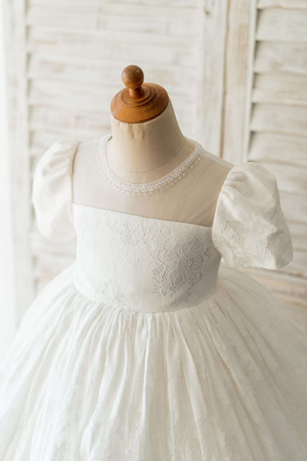 Lace Knee-length First Communion Flower Girl Dress