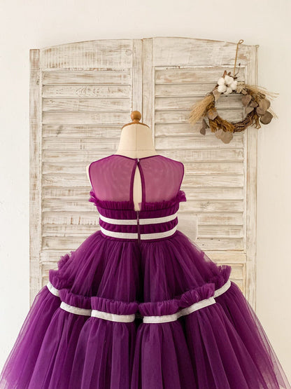 Tulle Tea-length Purple Dress (2003227603)