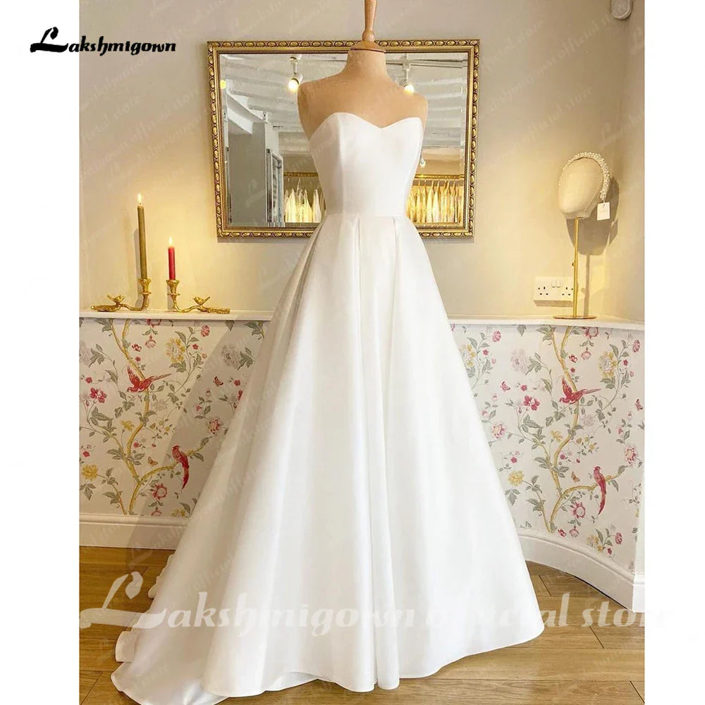 NumberSea NumberSea Bow Off-The-Shoulder Wedding Dresses Vestidos de Nova A-Line Simple Bride Dresses Sweep Train For Women 2024