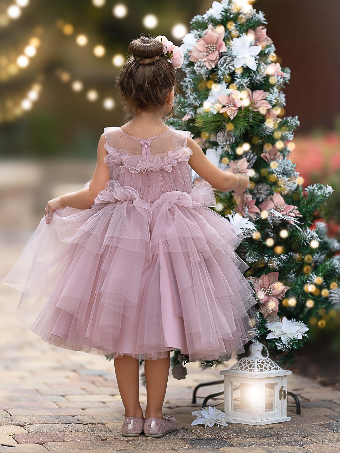 Tulle Sleeveless Knee-length Flower Girl Dress