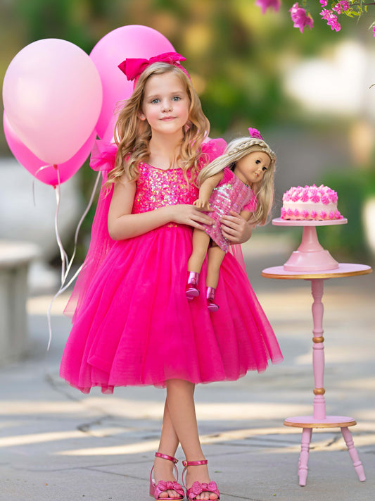 Sequins Tulle Knee-length Birthday Party Dress