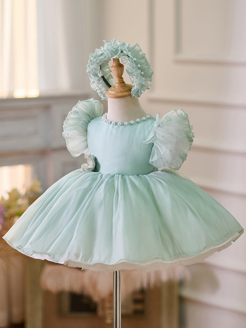 Organza Knee-length 1st Birthday Toddler Party Dress