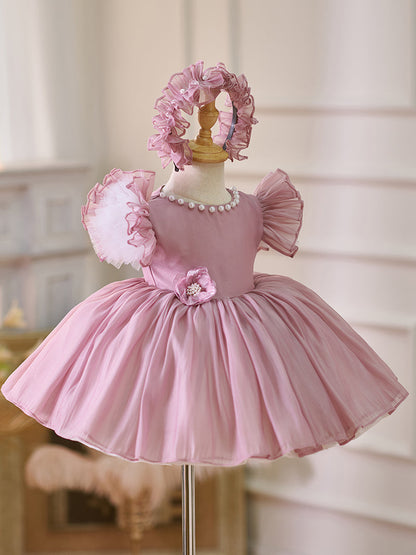 Organza Knee-length 1st Birthday Toddler Party Dress