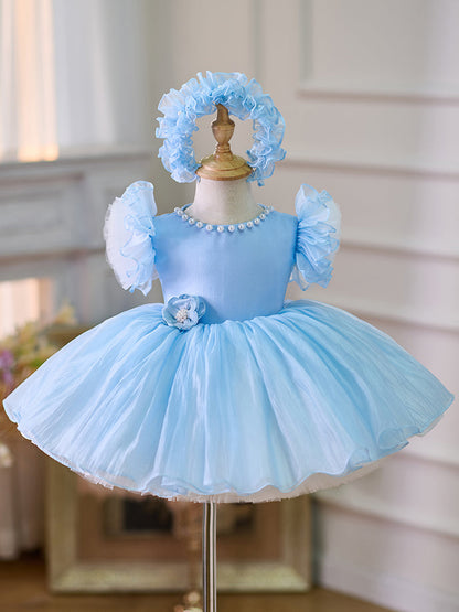 Organza Knee-length 1st Birthday Toddler Party Dress