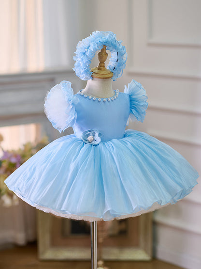 Organza Knee-length 1st Birthday Toddler Party Dress