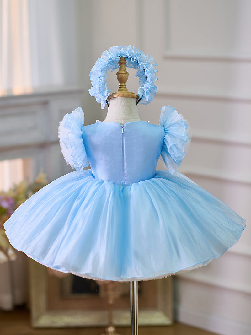 Organza Knee-length 1st Birthday Toddler Party Dress