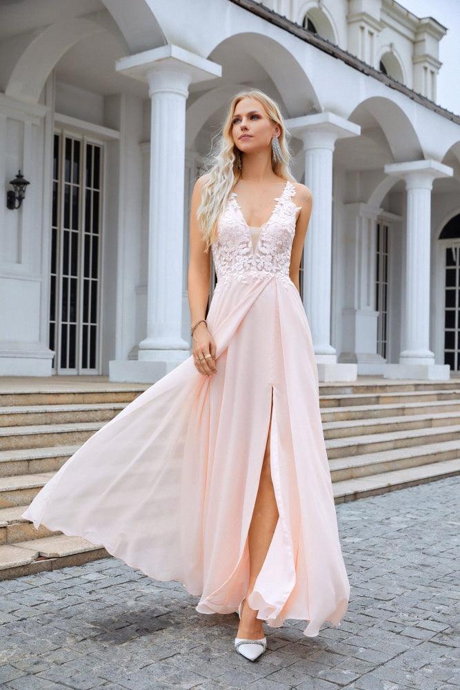 Lace Spaghetti Strap Bridesmaid Dress