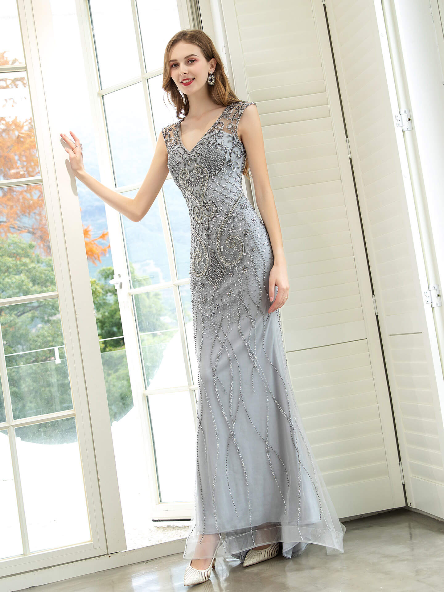 Numbersea Mermaid / Trumpet Luxurious Glittering Fairy Sexy Formal Evening Dresses Sleeveless