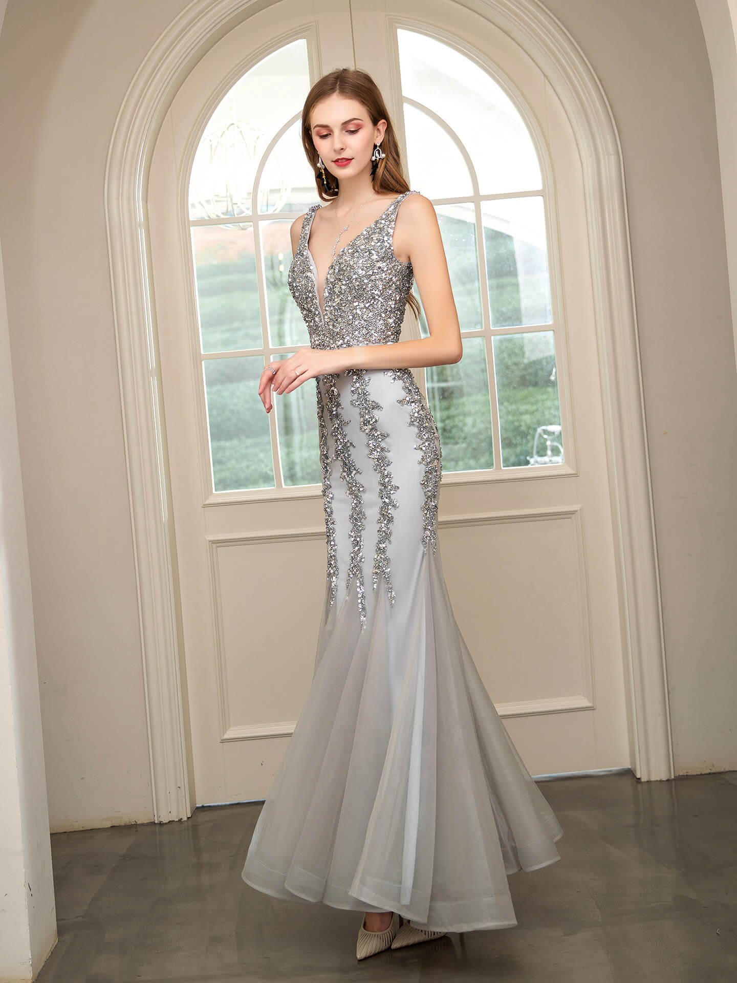 Numbersea Fashion Luxurious Formal Evening Dresses Prom Dress Homecoming Dress Floor Length Party Dress