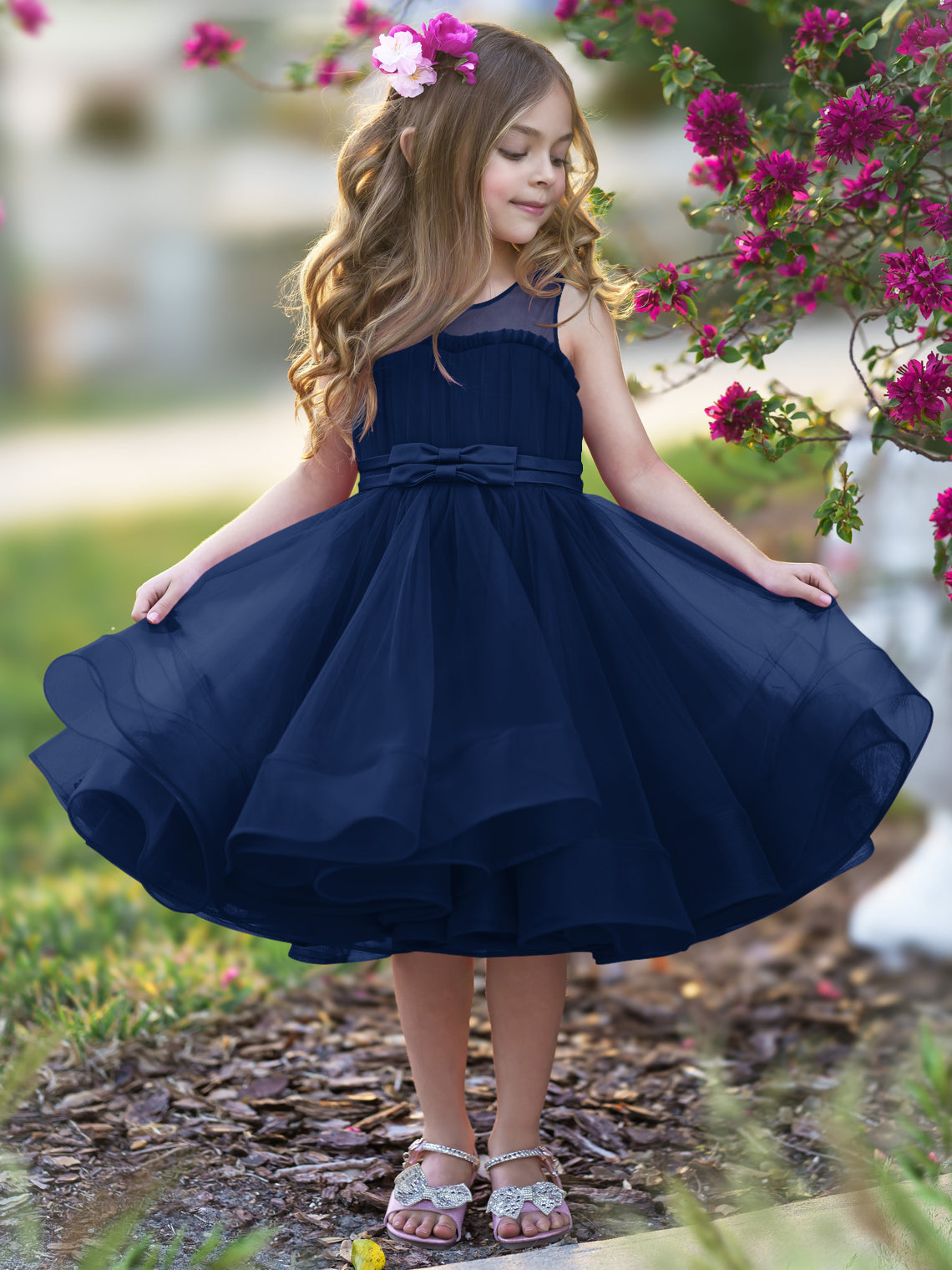 NumberSea - Ball - Gown/Princess Tulle Knee - length Flower Girl Dress