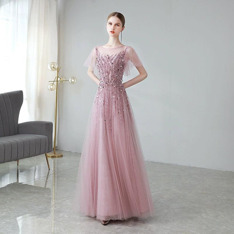 Women's A-Line Evening Dress Beaded Prom Dresses Long Formal Dresses for Women - numbersea