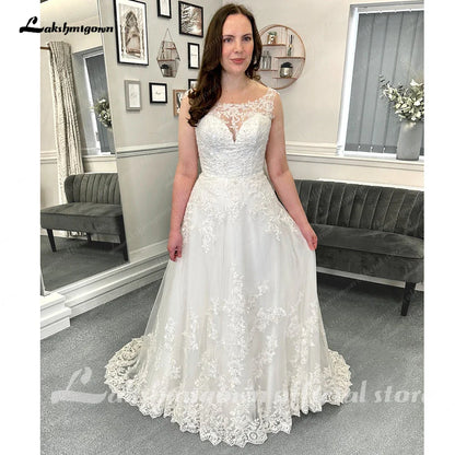 Vintage Formal Wedding Dresses Court Train A line Lace With Buttons Appliques 2025 Bridal Gowns vestido de casamento