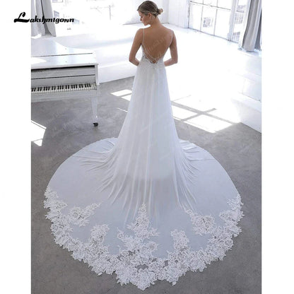 NumberSea Vintage Lace Boho Wedding Dress 2025 Vestidos Noivas V Neck Sexy Bridal Beach Wedding Gowns Open Back