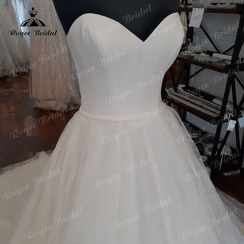 NumberSea Vestido Novia Schatz Satin Tüll A-Linie Hochzeitskleid Weg Von der Schulter 2025 Braut Ballkleid für Frauen sukienka na wesele 