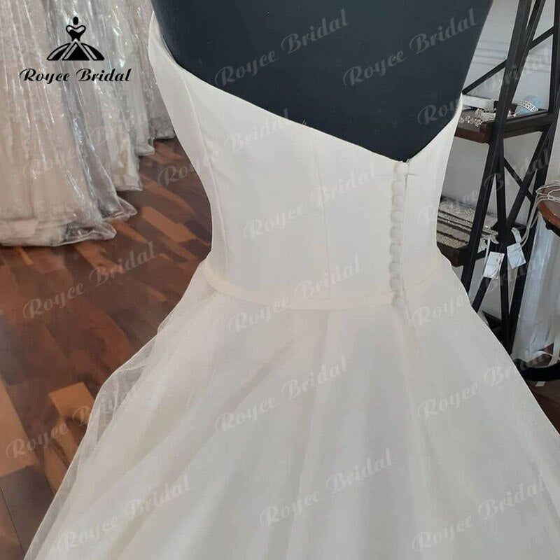 NumberSea Vestido Novia Schatz Satin Tüll A-Linie Hochzeitskleid Weg Von der Schulter 2025 Braut Ballkleid für Frauen sukienka na wesele 