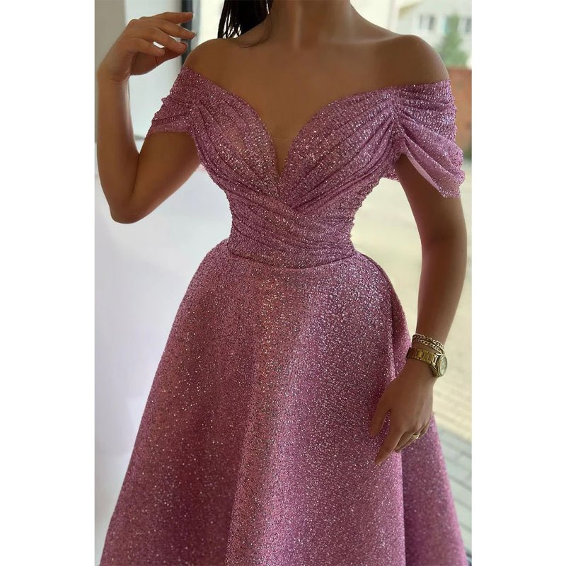 NumberSea - A Line Illusion Neckline Cap Sleeves Tea Length Formal Evening Dress